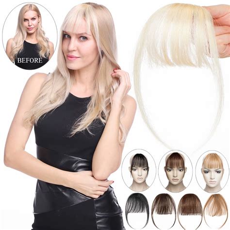 Benehair Thin Air Bangs Fringe Clip In 100% Real Remy Human Hair ...
