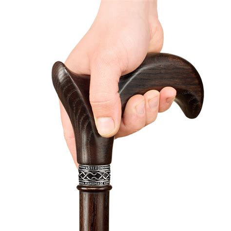 Handmade ergonomic wooden walking cane for men and women stylish derby oak wood cane fancy ...