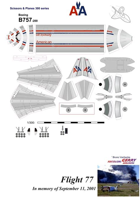 Boeing 757 American Airlines Paper Template