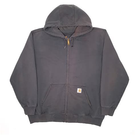 Mens Carhartt Grey Full Zip Hoodie Jumper XXL – Bundl Clothing
