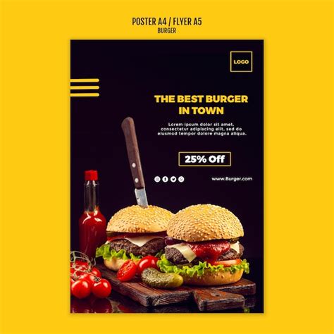 Hamburger poster sjabloon | Gratis PSD
