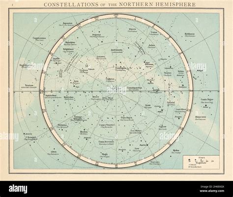 Northern Hemisphere constellations. Night sky. Star chart. THE TIMES ...