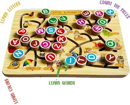 blue seed Alphabet Maze Board ABC 26 Letters Match Puzzle Tracing ...