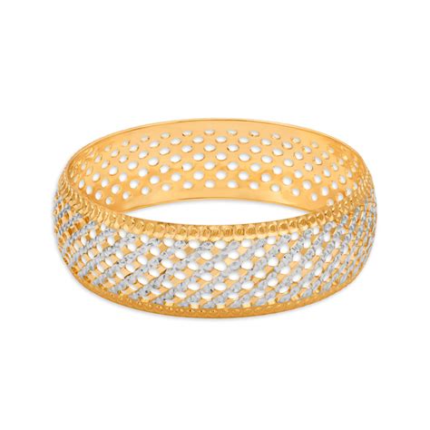 Exquisite Yellow Gold Lattice Bangle