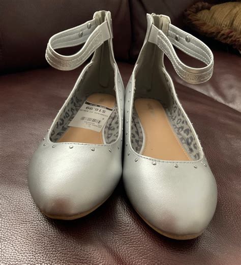 Silver Ballet Flats