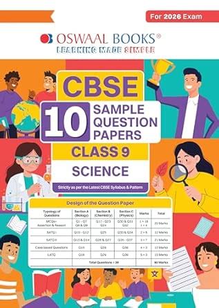 Oswaal CBSE 10 Sample Question Papers Class 9 Science for 2026 Exam ...