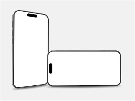 Two phone template with portrait and landscape orientation blank white ...