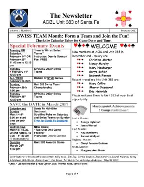 Fillable Online Upcoming Events - American Contract Bridge League Fax ...