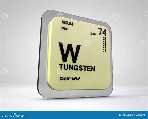 Tungsten- W - Chemical Element Periodic Table Stock Illustration - Illustration of solid ...