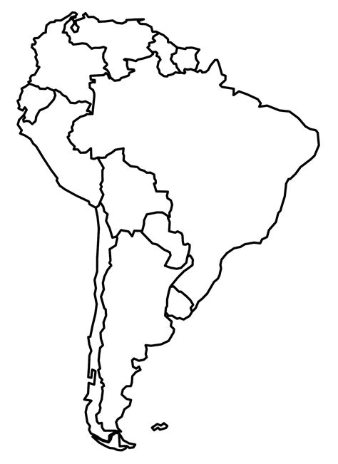 Blank south america map