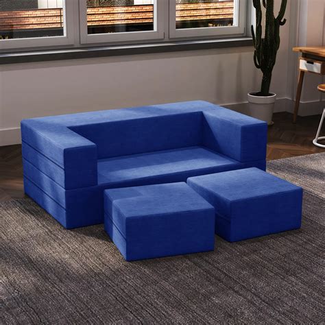 TRENDY VIBES- | 5x6 Feet, 2 Seater | C-Type- Sofa Cum Bed Jute Fabric ...