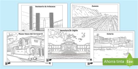 Hojas de colorear: Lugares de Guipúzcoa (teacher made)