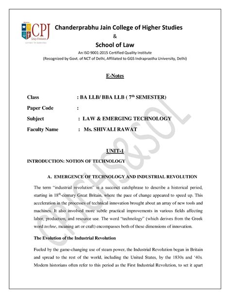 Law and Emerging Tech LLB 405 - & School of Law An ISO 9001:2015 ...