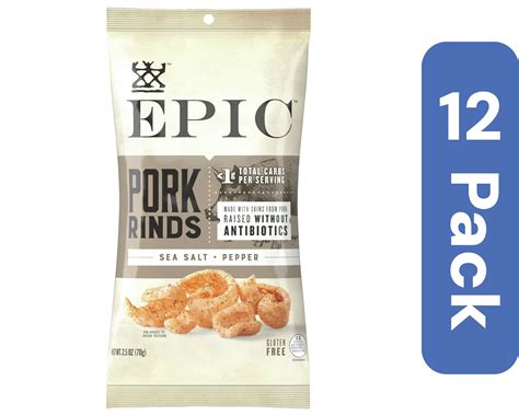 Epic Pork Rinds Sea Salt Pepper 2.5 oz (Pack Of 12) - Walmart.com