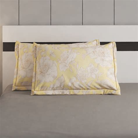 Buy Oxford Goldfinch Set of 2 Floral Print Pillow Covers - 70x45cm from ...