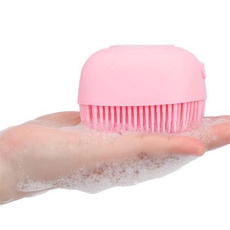 HUDACRUSH Pink Body Scrubber with Soap Dispenser Bath Brush, Body brush ...