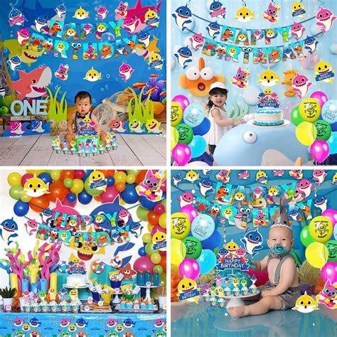 Buy Party Propz Baby Shark Theme Birthday Decorations Combo 65pcs Set ...