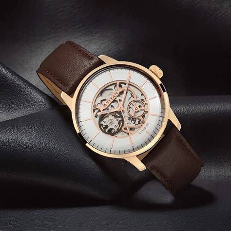 Buy Online Titan Automatic Silver Dial Brown Leather Strap Watch for ...