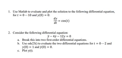 Image result for MATLAB Differential Equation Plot