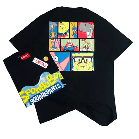 Jual Ossu Ossu T-Shirt Spongebob Squarepants Black Cotton Combed ...