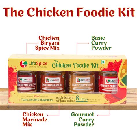 Lifespice - Chicken Foodie Kit -4 PET Jars -75g each | Chicken Marinad