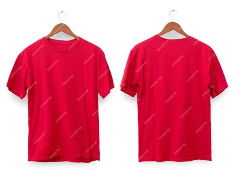 Red tshirt mock up front and back view isolated plain red shirt mockup ...