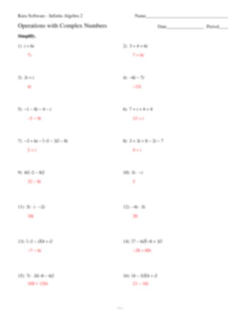 Image result for Practice B Complex Number and Root Worksheet Answer