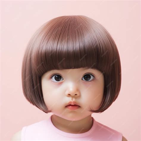 Premium AI Image | Cute baby girl korean baby girl haircut