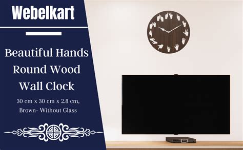 Buy Webelkart Beautiful Hands Round Wooden Wall Clock for Home and ...