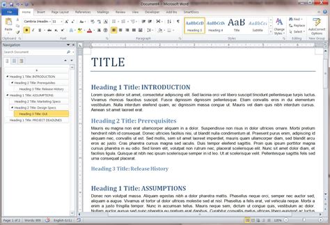 Image result for Creating a Navigation Window for Word
