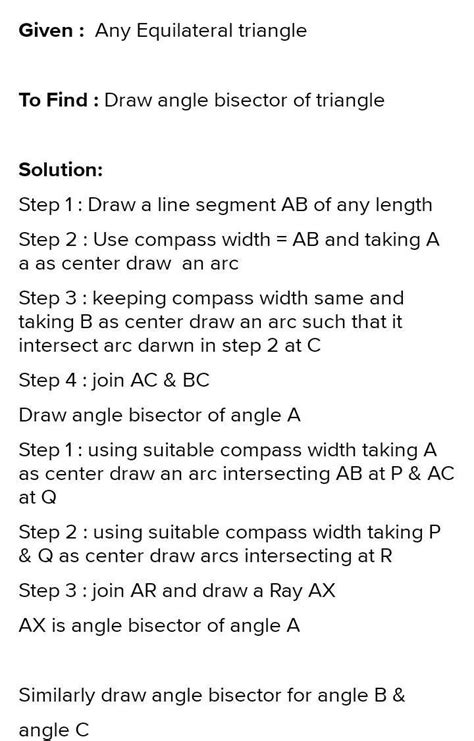 4.Draw any equilateral triangle. Daeral triangle. Draw the angle ...