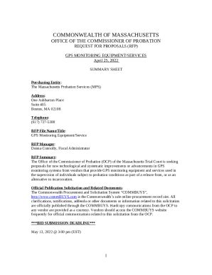 Massachusetts Probation Service Contacts Doc Template | pdfFiller