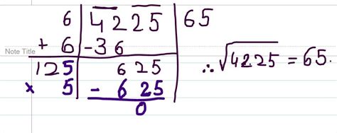 find the square root of 4225 in long division mathod - Brainly.in