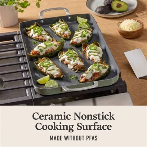 Calphalon Ceramic Double Griddle Silver Ash: Nonstick Double Burner ...