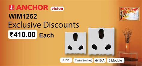 Buy Anchor 16 Amp Socket Online at Discount Price |Eleczo.com