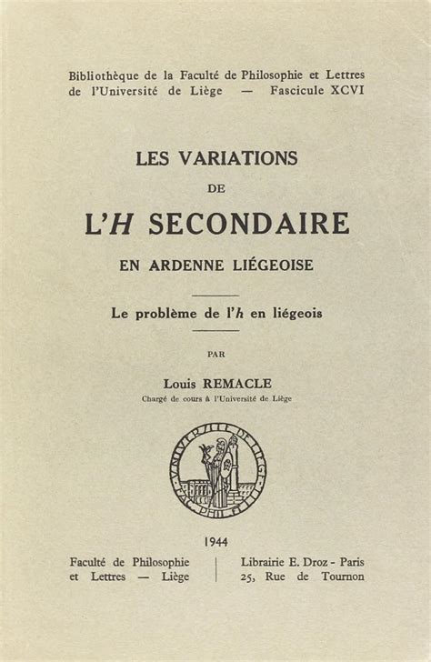Amazon.in: Buy Les variations de l' h secondaire en ardenne liegeoise ...