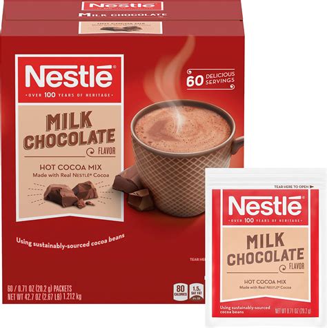 Amazon.com : Nestle Hot Chocolate Packets, Milk Chocolate Flavor Hot ...