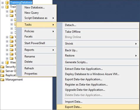 Image result for SQL Server Management Export Database