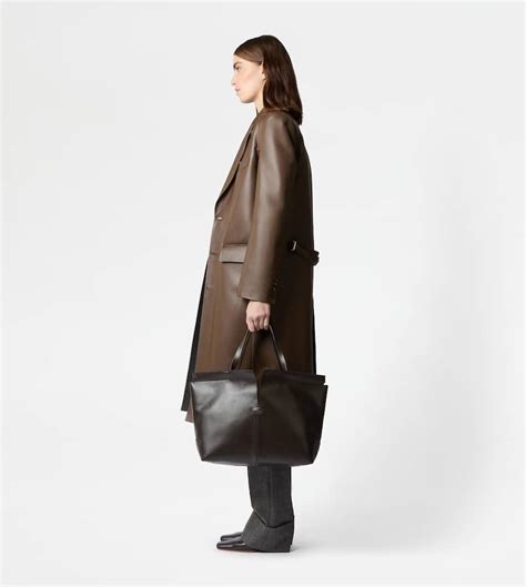 BROWN Tod's Di Bag Folio in Leather Medium XBWDBMA0300RORPZS808 | Tods
