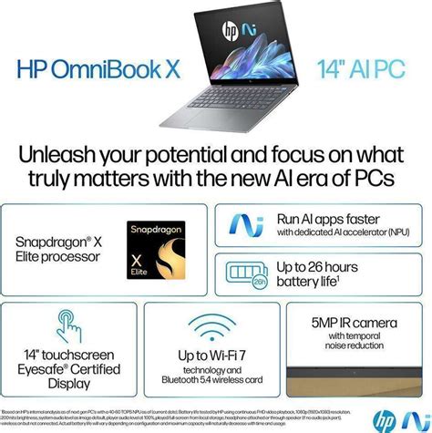 HP OmniBook X AI PC 16GB RAM 1TB SSD 14" Meteor Silver Laptop