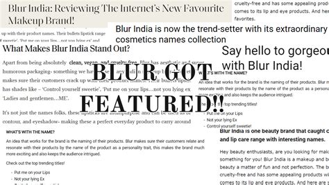 BLUR INDIA GOT FEATURED! – Blur India