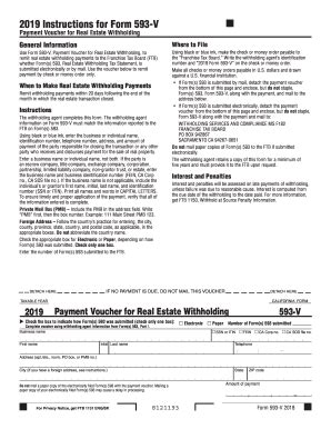 2019 Form CA FTB 593-V Fill Online, Printable, Fillable, Blank - pdfFiller
