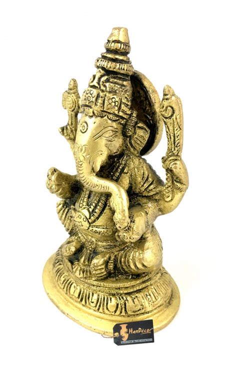 Buy 5 Inches Aashirwaad Ganesha Brass Statue Brass Showpiece Online at ...