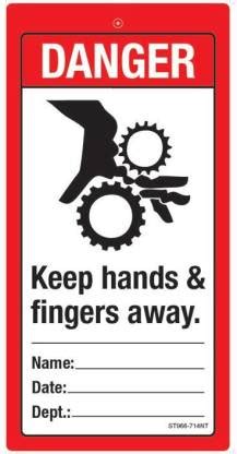 Safety Sign Store DANGER: Keep Hands & Fingers Away Emergency Sign ...