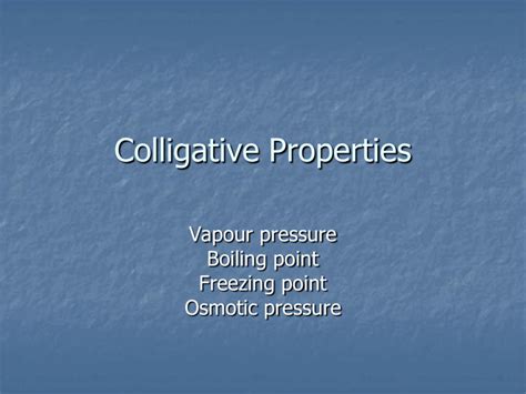 Image result for Colligative Properties Assignment