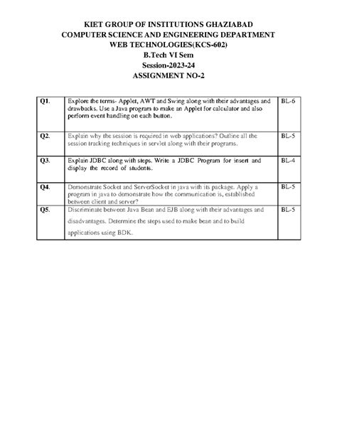 WT Assignment-2 - KIET GROUP OF INSTITUTIONS GHAZIABAD COMPUTER SCIENCE ...