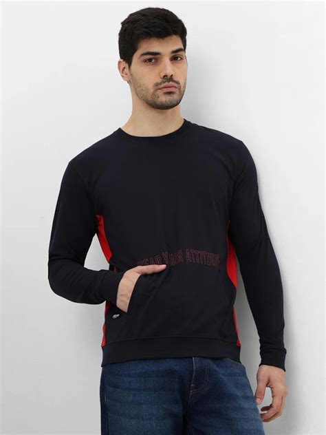 Elite Navy Red Printed Sweatshirt