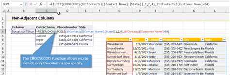 Excel Filter Function with Tables 的图像结果