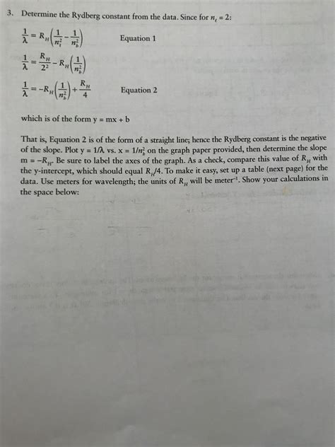 Answered: 3. Determine the Rydberg constant from… | bartleby