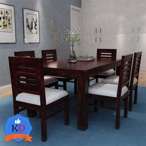 Varsha Furniture Wooden Dining Table 6 Seater | Six Seater Dinning ...